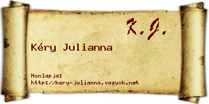 Kéry Julianna névjegykártya