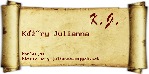 Kéry Julianna névjegykártya